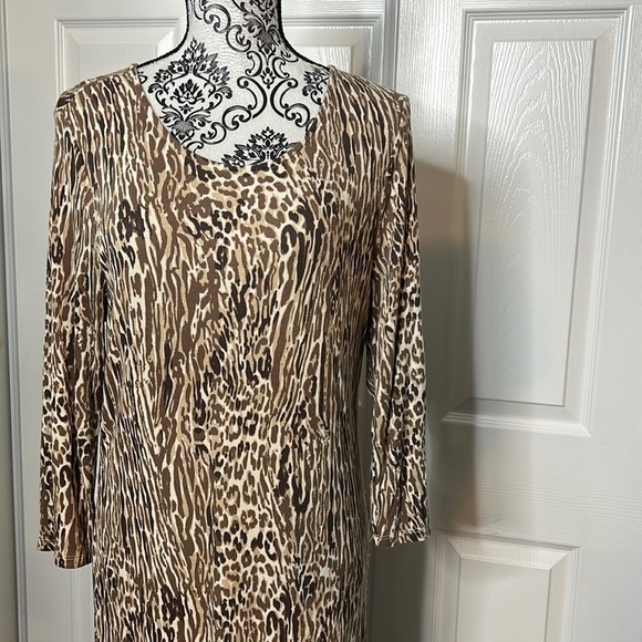 Gili Long Sleeve Lightweight Sweater Dress High Slit L Modest - Picture 1 of 5